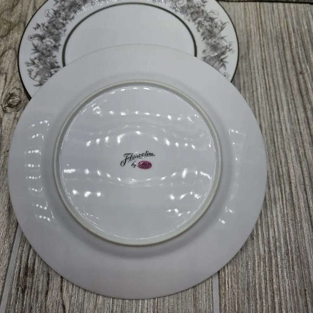 Set Of 4 Sango‎ Florentine Bread & Butter Plate Vintage Japan Platinum Trim